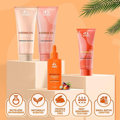 Panda's Promise Batana Oil Shampoo and Conditioner Set – Sulfate Free Batana Oil for Hair Growth – Thickening Conditioner and Shampoo for Damaged Hair, and All Hair Types, Unisex (12 fl oz Each)
