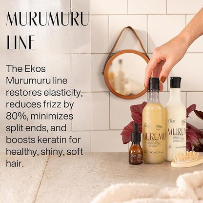 natura - Ekos Murumuru Restoring Shampoo Refill - Anti-Damage - Cleanse & Moisturize Hair - Combat Dryness - Vegan Hair Care - Brazilian Beauty Secrets - Personal & Self Care - 10.1 fl oz (300ml)