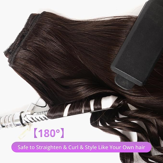 Clip in Hair Extensions Real Human Hair,100% Seamless Invisible Remy Human Hair Silky Straight,Clip Extensions for Women, 8pcs Per Set with Double Weft,2 Dark Brown,24inch 120g/4.2oz