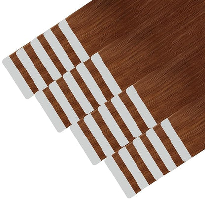 YoungSee Tape in Hair Extensions Copper Tape in Extensions Human Hair 14Inch Tape in Real Hair Extensions Copper Real Hair Extensions Tape in Short Hair Extensions for Women 20Pcs 50G