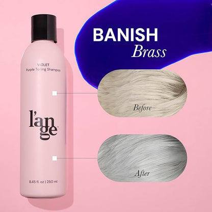 L'ANGE HAIR Violet Purple Toning Shampoo | Restores Hair Color | Tone Correcting Shampoo | Removes Yellow, Orange and Brassy Tone | UV Protection Shampoos | All Hair Types