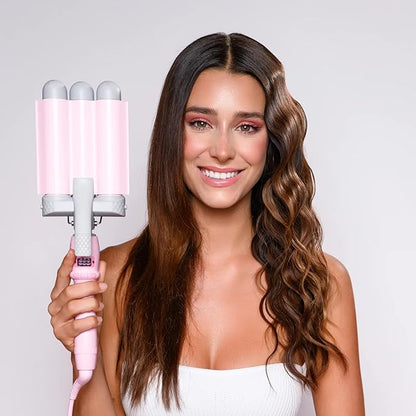 Mermade Hair PRO Hair Waver 1.25" - Hair Waver 3 Barrel, 3 Barrel Curling Iron 1 1/4 Inch, Ceramic Barrel Waver for Thick, Thin, Long, or Short Hair - 1.25"