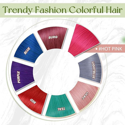 RUNATURE Hot Pink Hair Extensions Tape in, Real Human Hair Tape in Extensions Colored Tape in Hair Extensions Human Hair for Highlight Soft Silky Hair 14 Inch 20g 10pcs