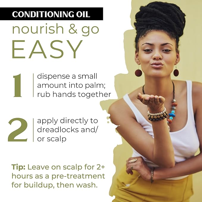 Dollylocks Conditioning Oil – Plant-Based & Residue-Free Moisturizing Scalp & Dreadlock Oil, pH Balanced,Vegan (Mintea Scent, 4oz)