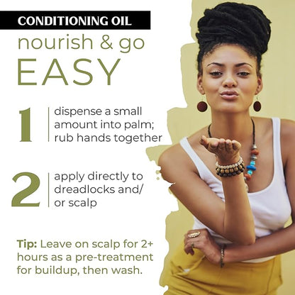 Dollylocks Conditioning Oil – Plant-Based & Residue-Free Moisturizing Scalp & Dreadlock Oil, pH Balanced,Vegan (Mintea Scent, 4oz)