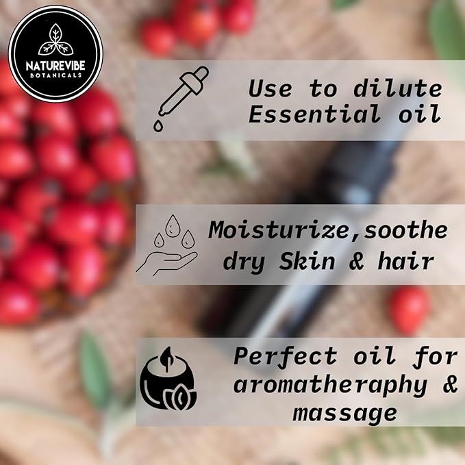 Naturevibe Botanicals Rosehip Oil 32 Ounces | 100% Pure and Natural | Great for Skin Care and Hair Care