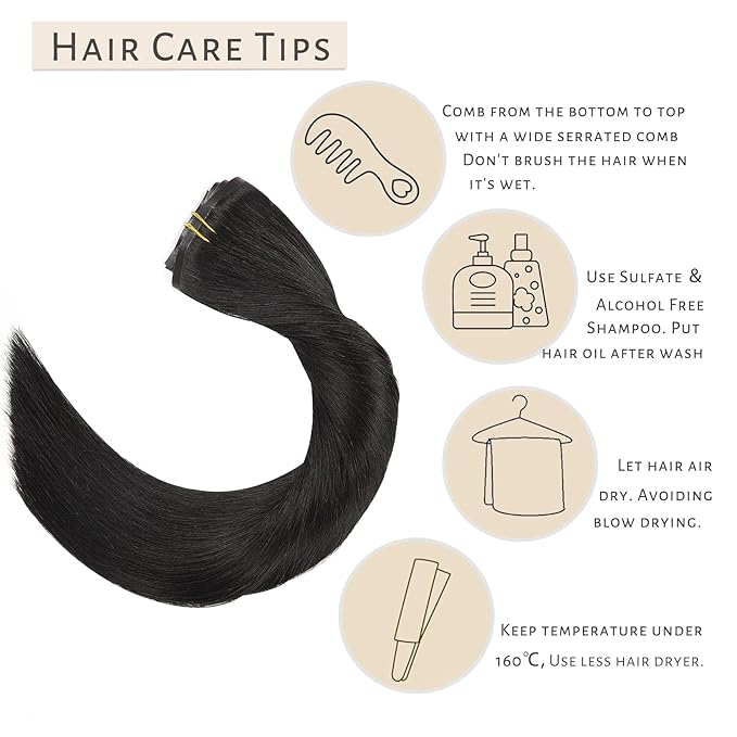 Caliee Clip in Hair Extensions Real Human Hair 14Inch Invisible Seamless Clip in Human Hair Extensions PU Skin Weft Color 1 Jet Black Human Hair Clip ins for Women Silky Straight 7PCS 110G