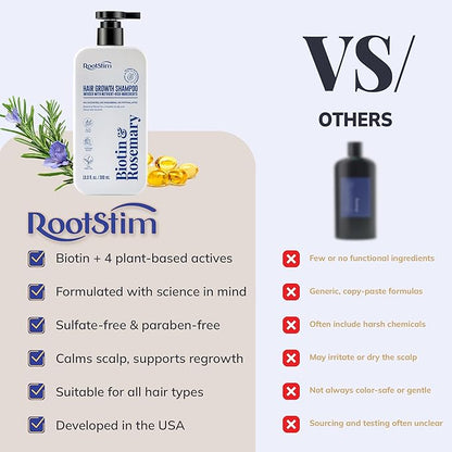Biotin & Rosemary Shampoo for Hair Growth: Hair Loss Shampoo for Thinning Hair Infused with Nutrient Rich Ingredients for Hair thickening Sulfate Free 10 fl oz
