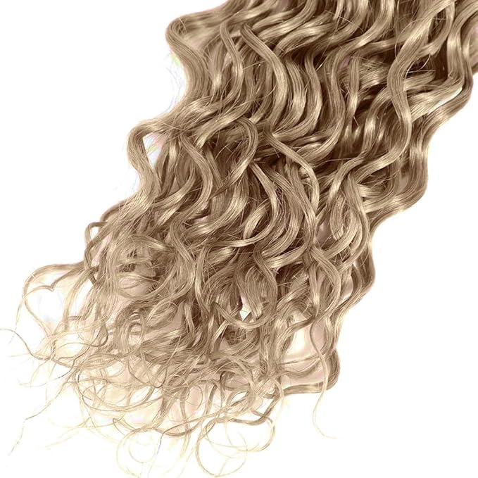 Ash Blonde Bundles Human Hair Color #22 Water Wave Bundles 12 14 16 Inch Niegmeag Peruvian Virgin Hair Extensions Blonde Wet and Wavy Bundle