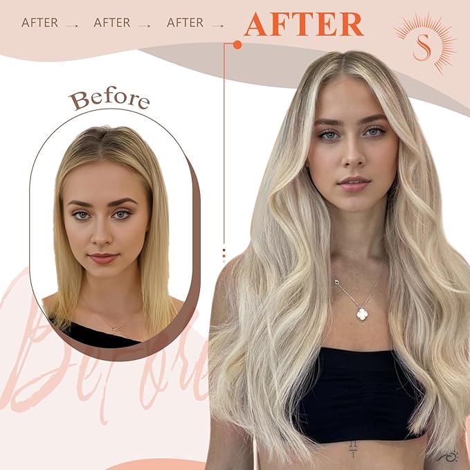 Sunny Hair U Tip Hair Extensions Human Hair Fit Any Scene Keratin Hair Extensions Human Hair Ombre Ash Blonde Balayage Platinum Blonde Ktip Human Hair Extensions 16inch 50g