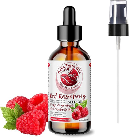 Bella Terra Oils - Red Raspberry Seed Oil 4oz - Pure Cold-Pressed Alchemy, Abundant in Ellagic Acid & Omega Fatty Acids, Nature's Gift for Beautiful Skin