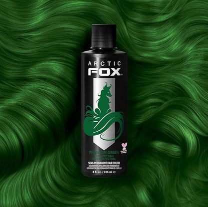 Arctic Fox Semi-Permanent Hair Dye, Vegan & Cruelty-Free, Conditioning, Ammonia-Free, Vibrant Phantom Green, Long Lasting Color, For All Hair Types, 8 Fl Oz (Pack of 2)