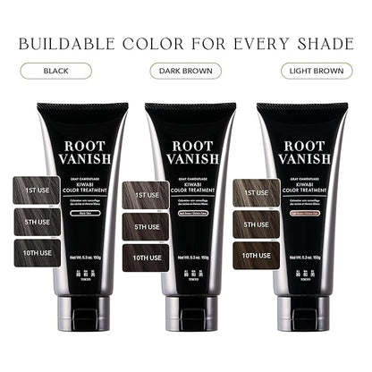 Color Treatment for Gray Coverage – Subtle, Gradual Semi-Permanent Hair Color – Hydrating, Sulfate-Free, Ammonia-Free, Vegan Color Depositing with 31 Botanical Extracts (Black)