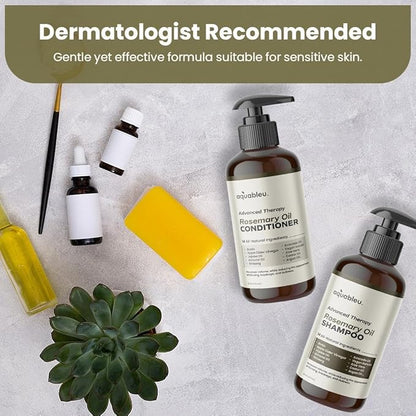 Advanced Therapy Anti-Thinning Rosemary Oil Shampoo & Conditioner Set - Infused with 14 All-Natural Ingredients for Volume, Strength, Thickness, and Dullness Reduction (16oz)