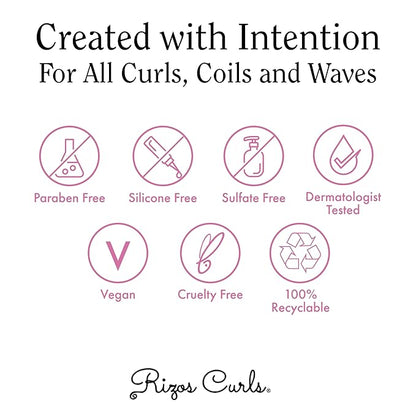 Rizos Curls Styling Starter Kit, Refresh and Detangle Spray & Curl Defining Cream & Light Hold Gel Bundle, Enhance & Define Curls, Add Volume & Hold, Frizz Control & Shine