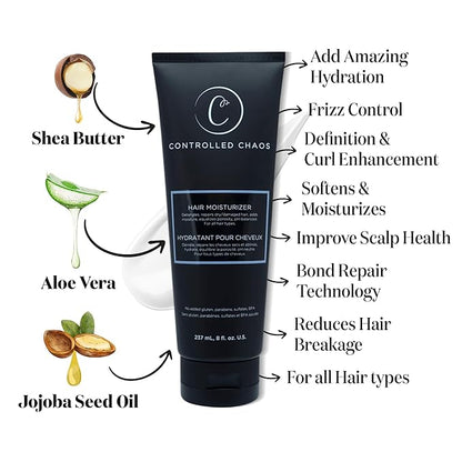 Controlled Chaos Hair Moisturizer for Curly Hair - Paraben & Sulfate Free, Moisturizes & Defines Extra Dry, Curly & Coarse Hair, Leave-in Hair Conditioner - 8 oz