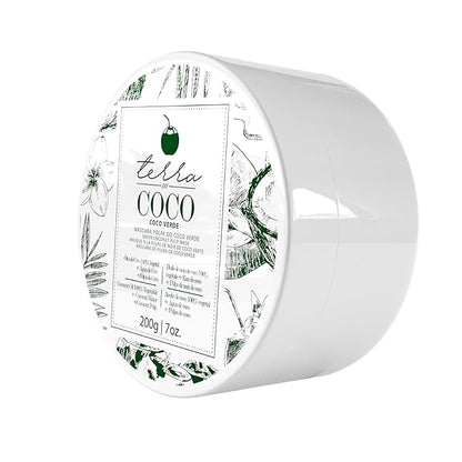 Terra Coco Verde Mask | Vegan | Moisturizes and Nourishes | Ideal for Extremely Dry and Worn Hair Damaged by Sun or Chemicals| Removes Dead Cells | Acts as a Sunscreen | 7.0 oz