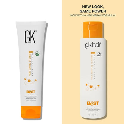 Keratin Hair Treatment Frizz Control Salon Smoothing Long Lasting Cream for All Frizzy Free Curly Dry Damaged - Professional Brazilian Complex Blowout Straightening For Silky Smooth - 3.4 Ounce