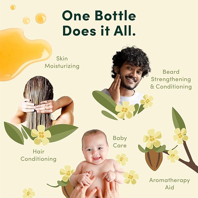 HobaCare Unrefined Jojoba Oil for Skin Care, Hair, Beard Conditioning, Scalp Massage - 100% Pure Carrier Oil for Perfume or Soap Making - Natural, Vegan, Hexane Free, Long Shelf Life (32 oz)