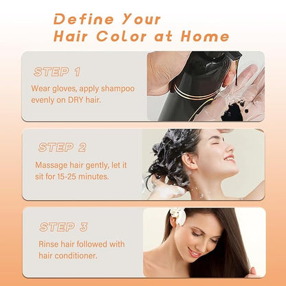 Hair Dye Shampoo 3 in 1, Hair Color Shampoo, Light Brown Hair Dye, Brown Hair Shampoo, Colors in Minutes, Easy to Use, 16.90 Fl Oz
