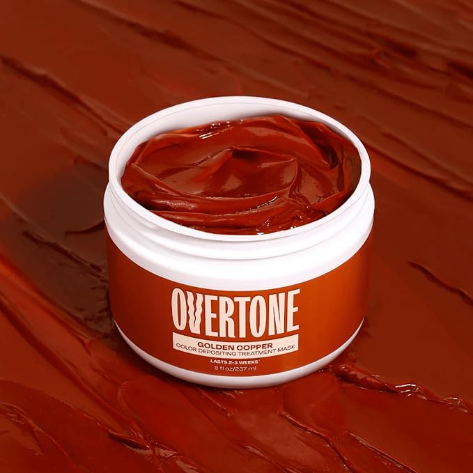 Overtone Color Depositing Semi-Permanent Hair Dye Conditioner - 8 oz For Natural & Color-Treated Hair, Moisturizing Shea Butter & Coconut Oil - Vegan & Cruelty-Free, Golden Copper