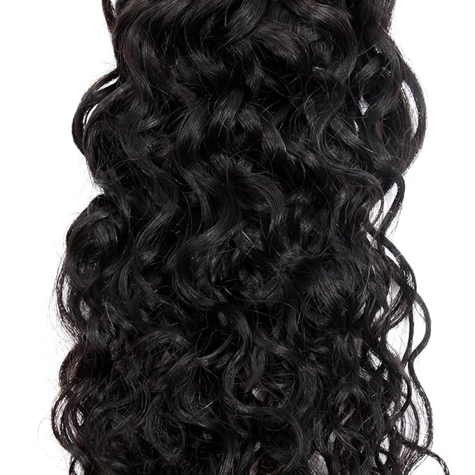 26 28 30 Inch #1B Curly Human Hair Bundles Natural Black Curly Bundles Brazilian Remy Weave Hair Extensions Soft and Silky for Women