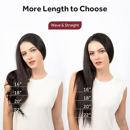 Clip in Hair Extensions Real Human Hair Dark Brown Seamless Clip In 100% Remy Hair Extensions PU Skin Weft Add Volume Thick&Invisible #2 20Inch 120G 8PCS