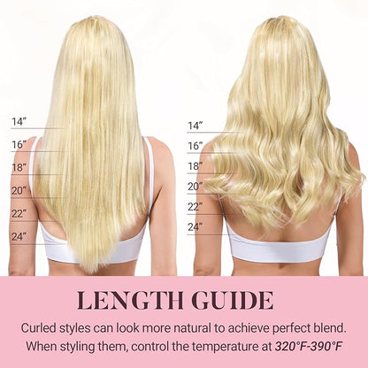 MAXITA Seamless Tape-in Hair Extensions, 100% Human Remy, Light Ash Brown to Dirty Brown & Sun Blonde, 22 Inch, 50g, 20pcs, Invisible Seamless