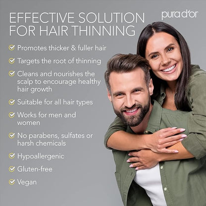 PURA D'OR Deep Moisturizing Biotin Conditioner Thickens, Softens, & Moisturizes Dry, Frizzy, Damaged Hair w/Argan Oil, Pumpkin, Rosemary, Honeysuckle, Vitamin E, Men & Women, 16oz