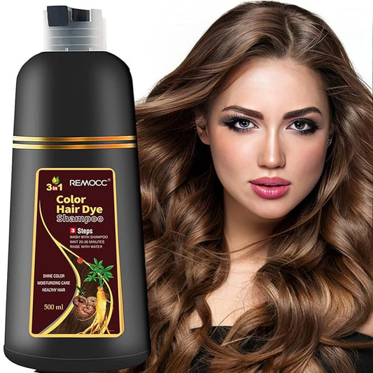Hair Dye Shampoo 3 in 1 Hair Shampoo Instant Hair Dye Herbal Ingredients for Women & Me Hair Color Dye Shampoo Cover Gray White Hair in Minutes Maroon(500mL,17.6 Fl Oz)