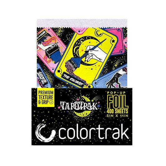 Colortrak Tarot Pop-up Foil W/Dispenser (400 Count), Pre-cut Sheets, Non-Slip Embossed Texture, 5" x 11" Sheets for Hair Foil Coloring and Highlighting Sheet Applications
