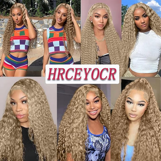 #22 Blonde Bundles Human Hair Deep Wave Bundles 26 Inch Human Hair Weave 1 Bundle Unprocessed Brazilian Virgin Hair Ash Blonde Deep Wave Human Hair Extensions 50 Grams/Bundle
