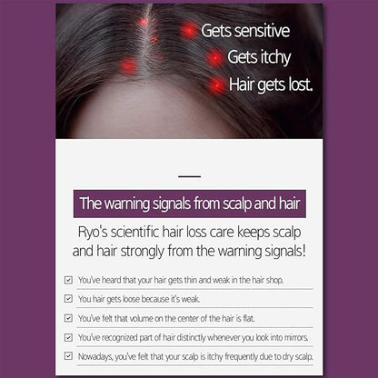 RYO Hair Strength Expert Care Shampoo for Sensitive Scalp, Hypoallergenic Cleansing, Soothing Care, Relieving Itchiness for Dryness and Smelly Scalp, Strengthening for Thinning Hair, 13.53 Fl Oz.