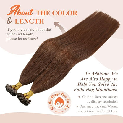 Sunny Hair U Tip Hair Extensions Human Hair Auburn Keratin U Tip Hair Extensions Human Hair Auburn Brown 18inch Hot Fusion Utip Hair Extensions Real Human Hair Soft K Tip Hair Extensions 50g