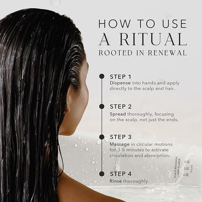 KIWABI ROOT BEAUTÉ Scalp Conditioner – Hair Growth & Scalp Treatment for Thinning, Dry & Oily Scalp – Sulfate-Free Hair Conditioner for Women with 23 Botanicals for Lustrous & Healthy Hair