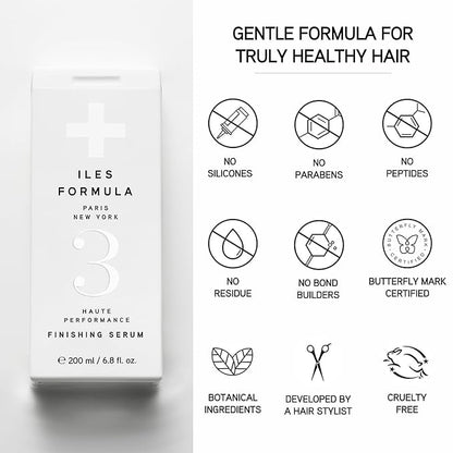 ILES FORMULA Styling Cream & Finishing Serum with Heat Protection, Weightless (Non-Greasy) Hair Repair Treatment for Damaged Hair, Anti-Frizz Blow Dry Product with Silk Extract & Macroloba Seed