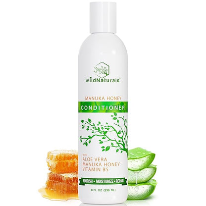 Natural Manuka Honey Eczema & Psoriasis Conditioner - Soothing Moisturizer for Scalp - Sulfate-Free Dandruff Relief with Aloe Vera - Ideal for Oily Hair - Nourishes Hair Growth with Coconut Oil