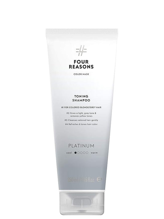 FOUR REASONS Color Depositing Shampoo for Color Treated Hair - Platinum Blonde/Grey, Sulfate Free Grey Hair Toner, , 8.45 Fl Oz