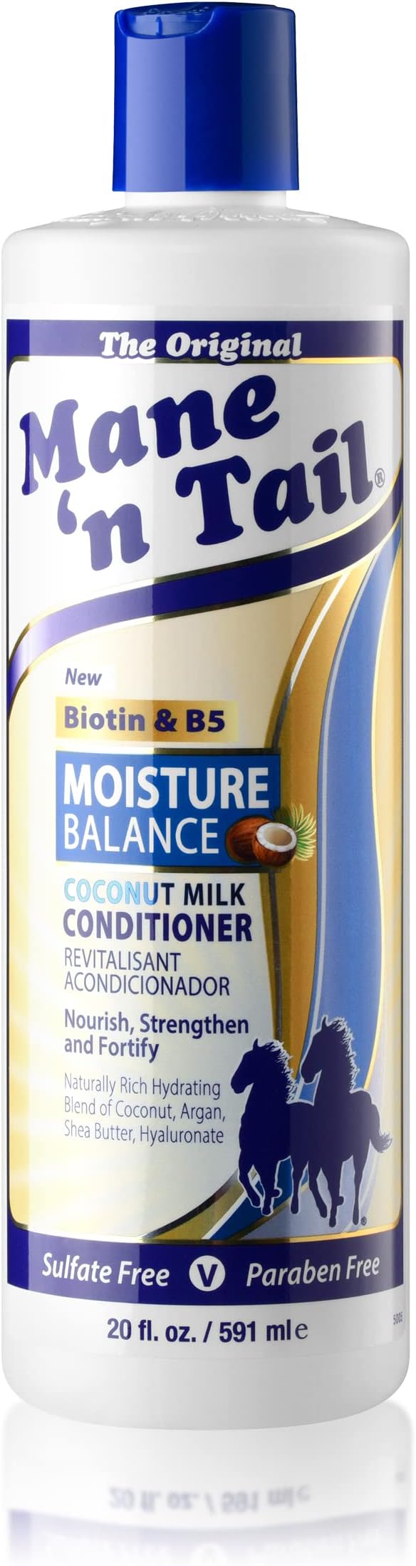 Mane 'n Tail Moisture Balance Shampoo & Conditioner with Coconut Milk & Biotin (20 Oz Each) | Sulfate-Free, Paraben-Free, Vegan Formula for Hydrated Hair & Scalp