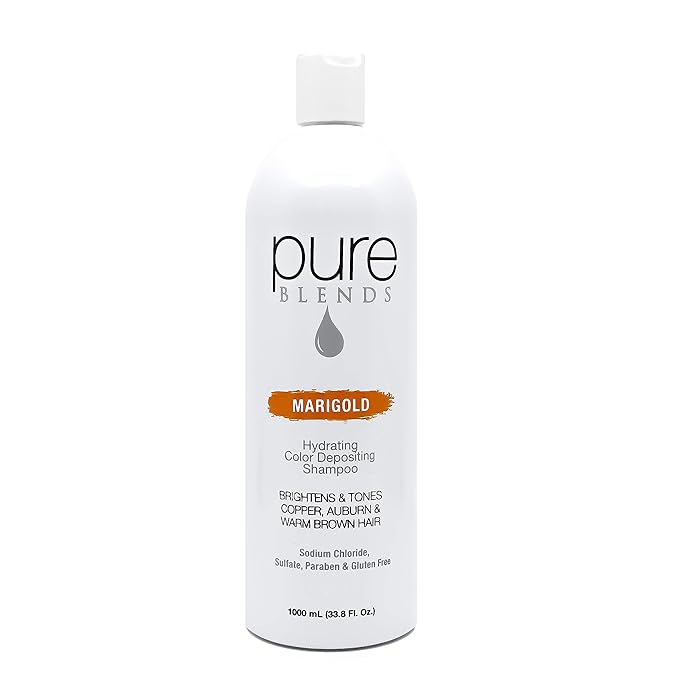 Marigold Hydrating Shampoo for Brightening & Toning Faded Color-Treated Hair - Semi-Permanent Dye, Prevents Fade, Extends Color Service - 33.8 Oz