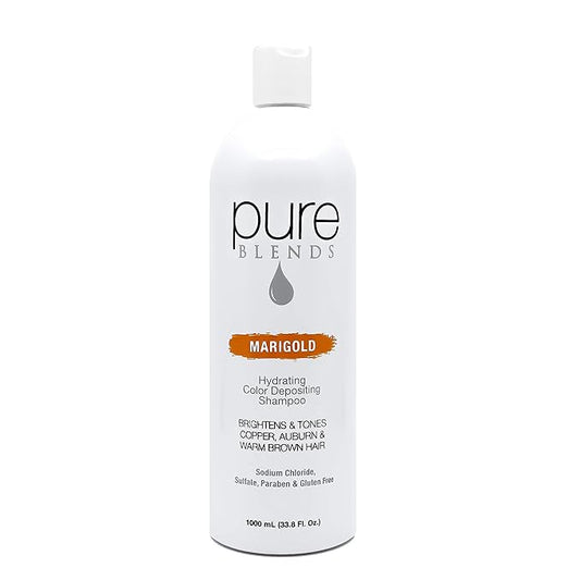 Marigold Hydrating Shampoo for Brightening & Toning Faded Color-Treated Hair - Semi-Permanent Dye, Prevents Fade, Extends Color Service - 33.8 Oz