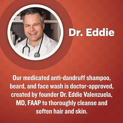 Dr. Eddie's Facial Fortress 3 in 1 Face, Hair, & Beard Wash - Beard and Face Wash for Men, Beard Cleanser, Face Soap, Beard Care, Dandruff Shampoo with Pyrithione Zinc - 8 Fl Oz (Pack of 1)