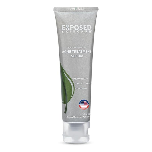 Exposed Skin Care, Acne Treatment Serum with 3.5% Benzoyl Peroxide – Lightweight Acne Spot Treatment – Quickly Clear Teen, Adult, Hormonal and Cystic Acne – Natural, Non-toxic and Cruelty Free