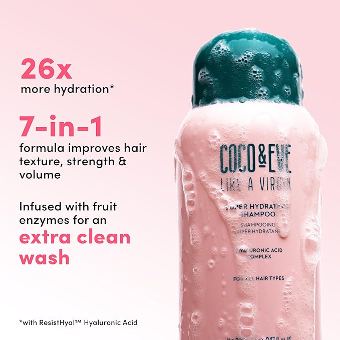 Coco & Eve Like A Virgin Super Hydrating Shampoo. Sulfate-free with Argan oil, Coconut. For any Dry, Damaged, Color, and Frizzy hair. (8.4 fl oz)
