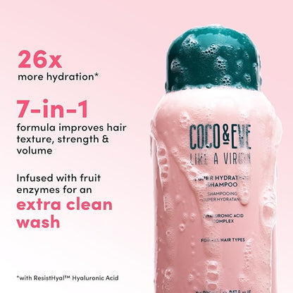 Coco & Eve Like A Virgin Super Hydrating Shampoo. Sulfate-free with Argan oil, Coconut. For any Dry, Damaged, Color, and Frizzy hair. (8.4 fl oz)