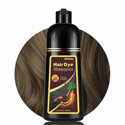 Brown Hair Dye Shampoo 3 in 1, Herbal Hair Color Shampoo, Long Lasting Brown Hair Dye, Shampoo Para Pintar el Cabello, Colors Hair in Minutes, Easy to Use, 16.90 Fl Oz