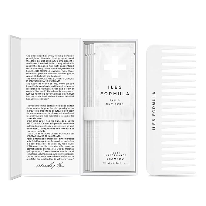 ILES FORMULA Signature Collection Discovery Set – Hydrating Trial Size Shampoo & Conditioner w/Sample Finishing Serum Blow Dry Cream for Dry, Damaged, Frizzy Hair - Salon Grade Hair Care Sampler