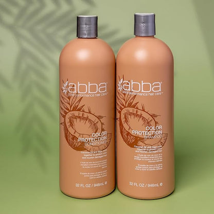 ABBA - Pure Color Protection Shampoo & Conditioner Duo - Protects & Nourishes Color Chemically Processed Hair - Coconut Oil & Sage, 32 fl oz Each