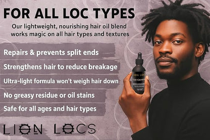 Lion Hair Growth Oil and Scalp Relaxer | Light Styling for Dreadlocks, Braidlocks, Braids, Faux Locs, Crochet Locs, Boho Locs, or Sisterlocks (4oz)