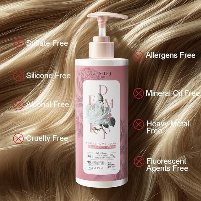 Japanese Shampoo and Conditioner Set for Women, Shampoo and Conditioner Set for Oily Hair, Sulfate Free, Rose Scent, Anti Dandruff, Clarifying, Moisturizing, Hydrolyzed Keratin Hair Care, 32oz
